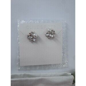 Olive & Piper Bordeaux Studs 18kt Gold Plated New Fast Shipping
